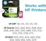 HP 65XL Tri-color High-yield Ink Cartridge | Works with HP AMP 100 Series, HP DeskJet 2600, 3700 Series, HP ENVY 5000 Series | Eligible for Instant Ink | N9K03AN - Image 2